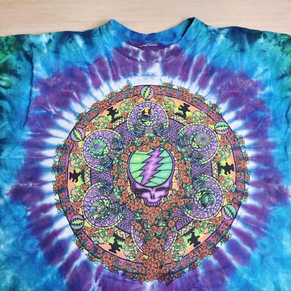 Vintage 2000 Liquid Blue Grateful Dead Tie Dye Double Sided Shirt Celtic Large - Picture 4 of 8